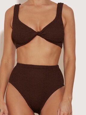 Hunza G Jamie Bikini Mettallic Chocolate